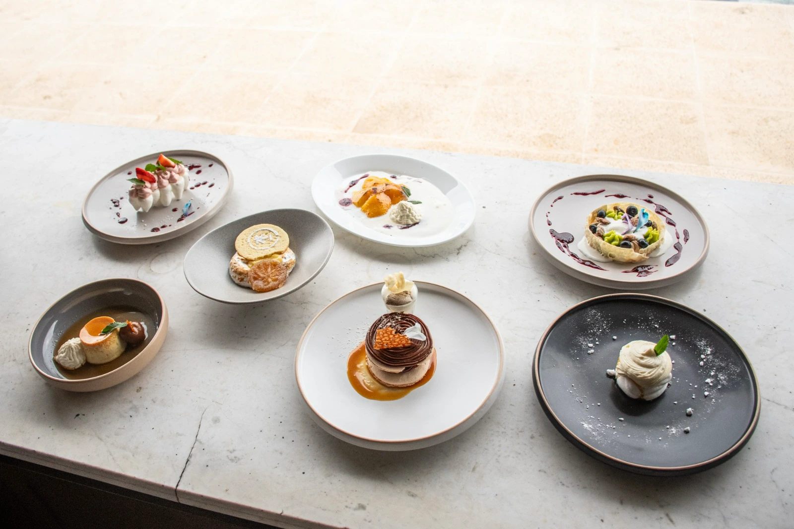 Una selección de postres de la cocina de la Isla