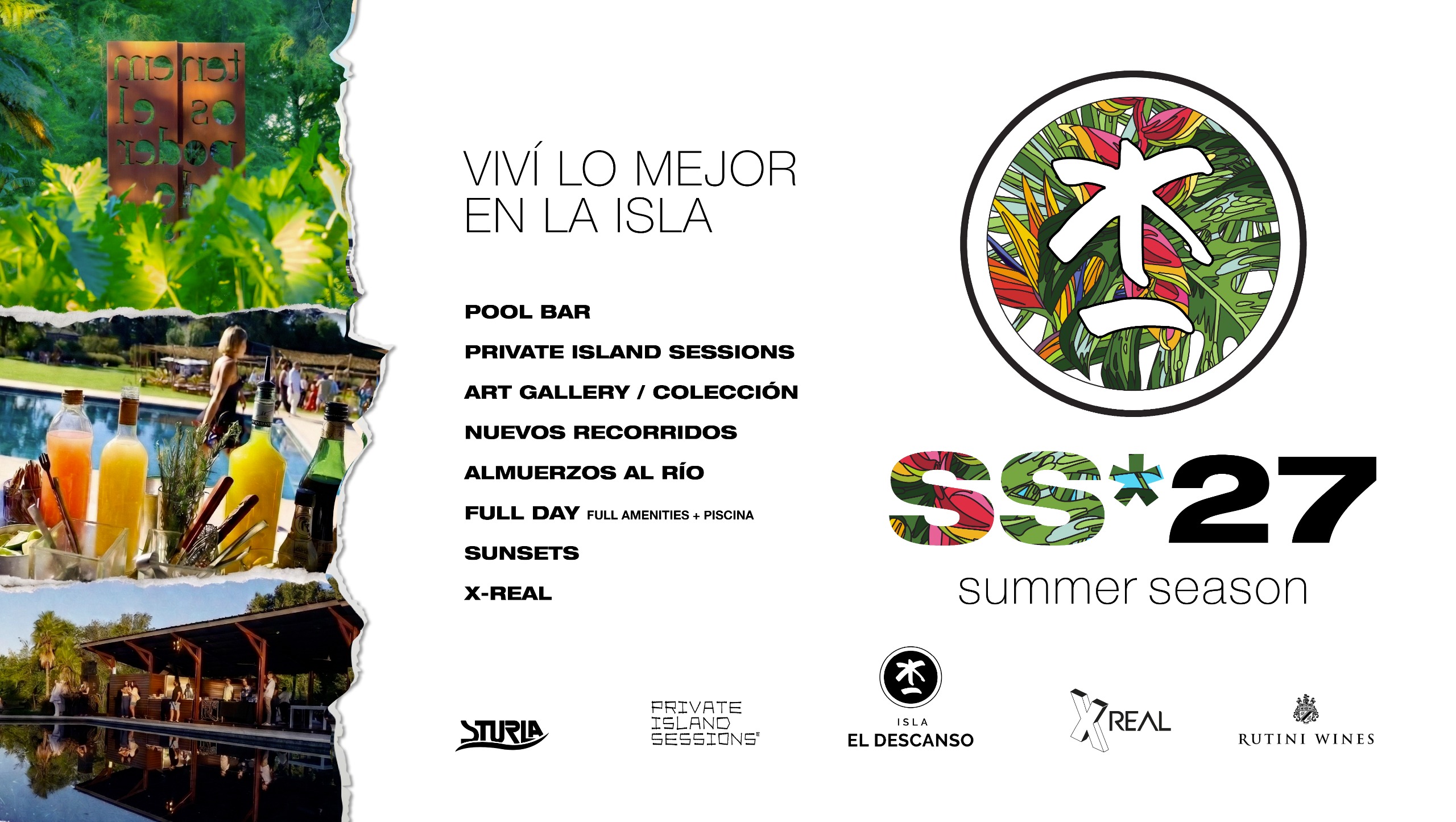 Summer Season 2027 en Isla El Descanso: jardines, arte, gastronomía, pool bar y Private Island Sessions.
